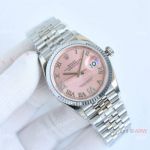 Super Clone Rolex Clean-Datejust 36mm Jubilee Watches Pink Dial with VI&IX Diamond Set